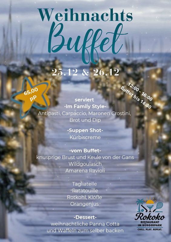 Weihnachtsbuffet 2026 im Rokoko